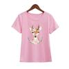 Flower Deer Thermal Transfer Girl T-Shirt Jeans Decoration Iron On Patch Washable New DIY Patches For Clothes Hat