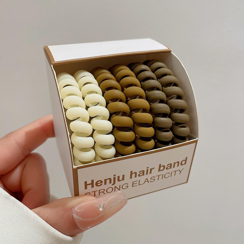 6 sztuk matowych gumek do włosów z drutu telefonicznego – wytrzymałe, bardzo elastyczne gumki dla kobiet