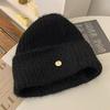 Autumn and Winter Korean Style Large Head Circumference Loose Knitted Pile Hat Showing Face Small Warm and Thickened Ear Protection Hat