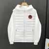26 Cross-border high-quality trend fashion red and black round badge spring hooded warm light cotton coat men