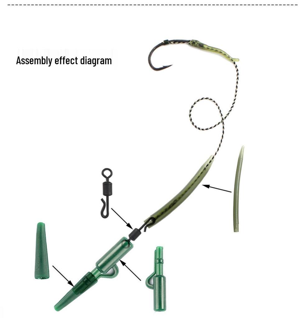 Zestaw do połowu karpia w stylu europejskim: Zestaw wędkarski 307 elementów z zatyczkami na haczyk kukurydziany, koralikami i krętlikami.