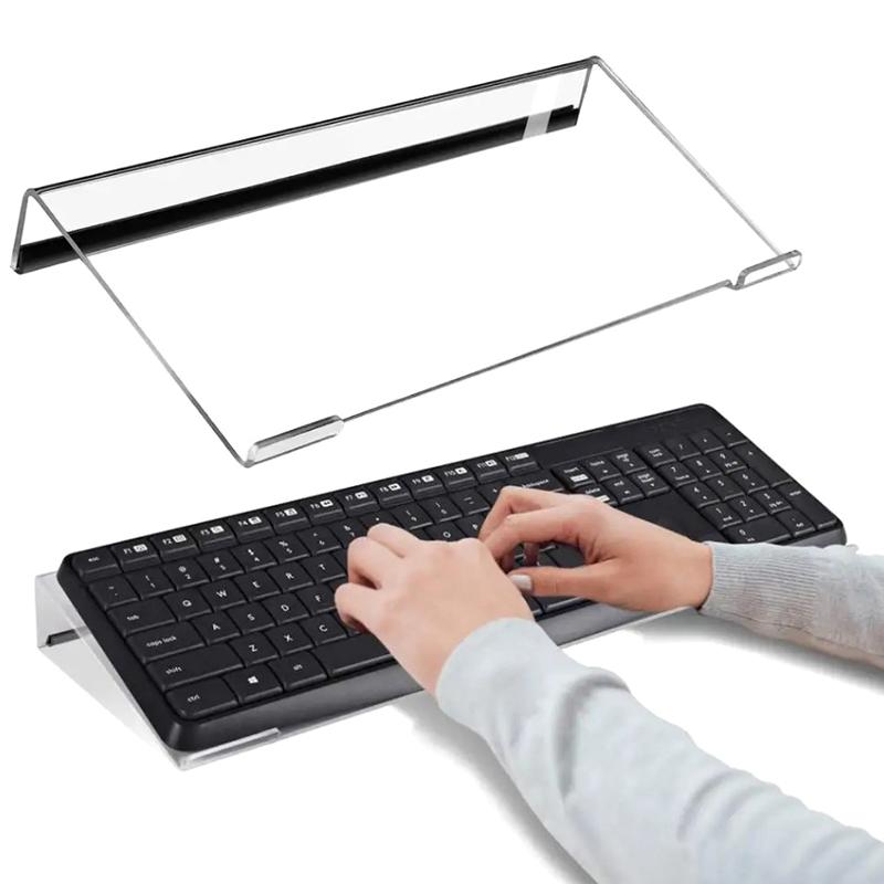Acrylic Computer Keyboard Stand 78-Keys Keyboard Riser Lift Tray Non-Slip Transparent Desktop Keyboard Holder Office Supplies
