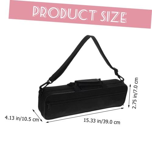 Offigam Flute Bag with Shoulder Strap, Compact Waterproof Carrying Case for Protecting Your Instrument, 39x10.5x7cm (Black)