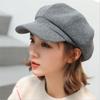 Fashion  Autumn Winter Hats for Women Solid Plain Octagonal Newsboy Cap Men Adies Casual WoolHat Winter Beret Women Painter Caps