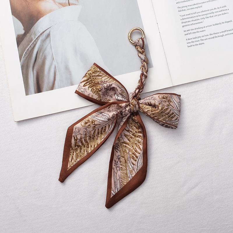 Silk Scarf Pendant Keychain: Versatile Bag Charm & Keyring