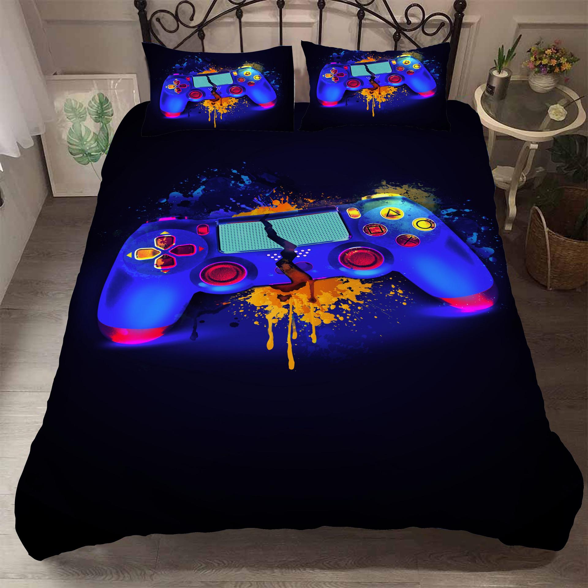

Gamepad 3D Digital Printing Three-Piece Quilt Cover 140 * 210 two-piece set