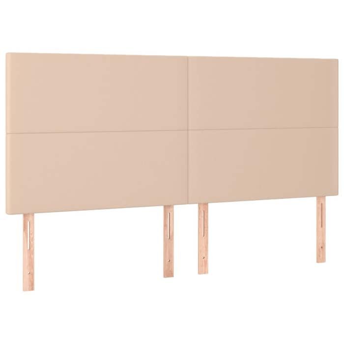 3125474 vidaXL Cadre de lit avec tête de lit Cappuccino 200x200 cm Similicuir