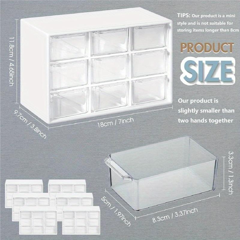 Small Organizer with Drawers Plastic Desktop Storage Box with 9 Drawers Desk Craft Organizer for Office Home Room Jewelry