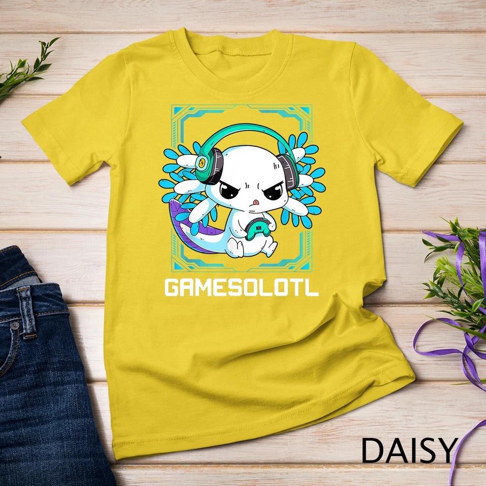 Gamesolotl Gamer Axolotl Cute Axolotl Anime Gaming Video Unisex T-shirt 3 2XL