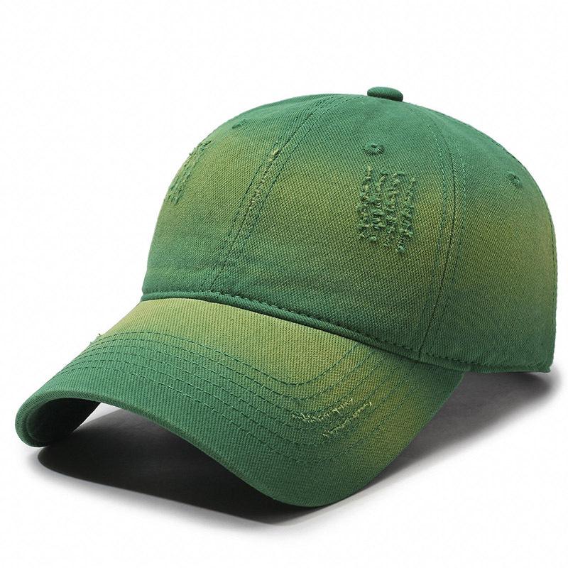 Customized Men Women Baseball Cap Vintage Street Style Bright Color Gradient Deepened Hole Design Breathable Sun Protection Cap