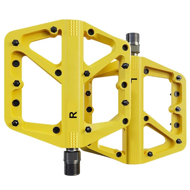 1 Paar Mountainbike-Flachpedale, Breite Antirutsch-Nylonpedale mit 9/16 Zoll gedichtetem Lager, breite Standfläche für Radfahren