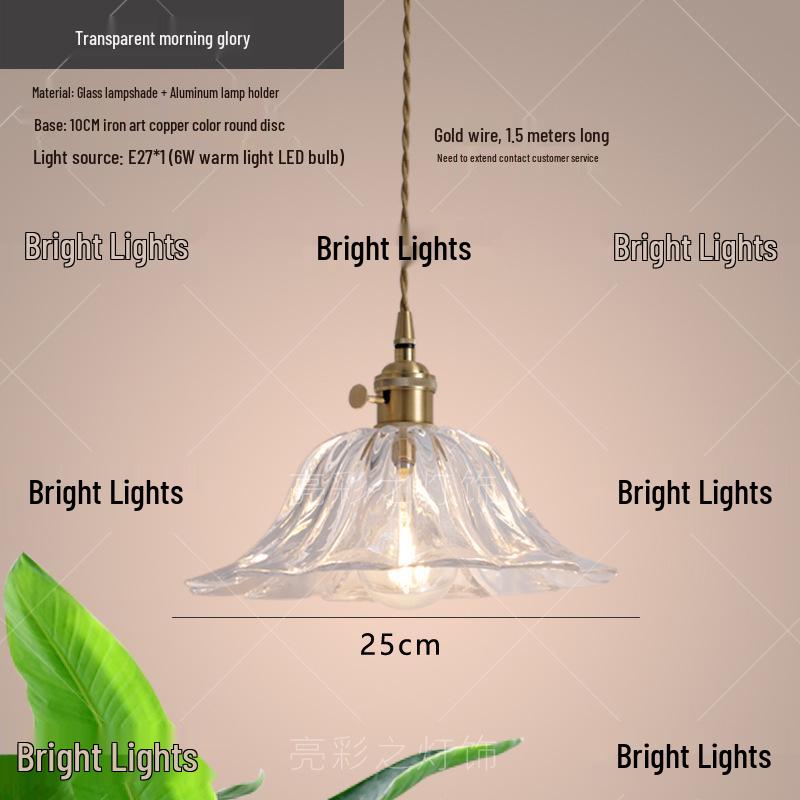 Nordic Minimalist Glass Lotus Leaf Pendant Light for Entryway, Balcony, or Bedside.