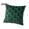 Soft Plush Decorative Cushion Cover Christmas Tree Cover, Embroidered Throw Pillow Holiday Seasonal Home Accents Case for Decor, 18 x Inches Covers