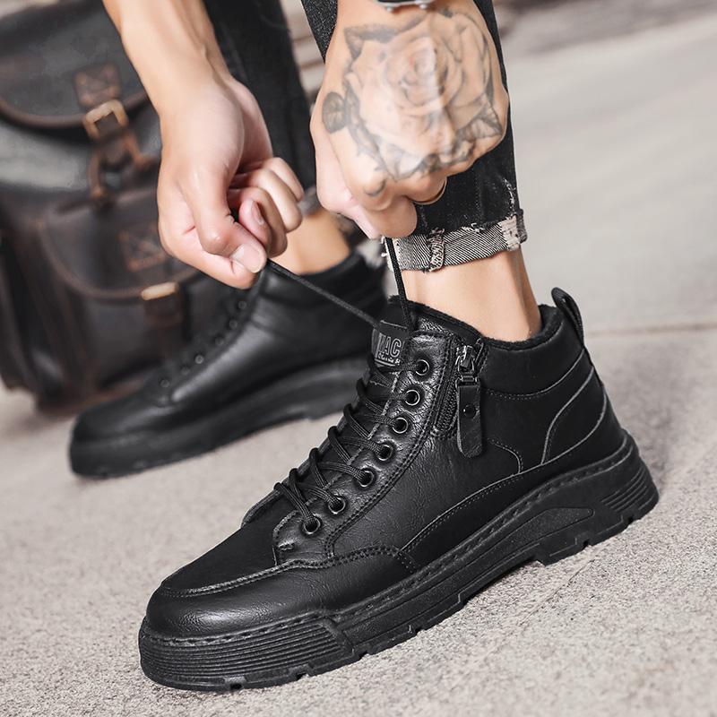 FashionMen Akle Boots High Top Keep Warm Men Snow Boots Non-slip Winter Ankle Boots Outdoor Winter Shoes Men Warm Sneakers
