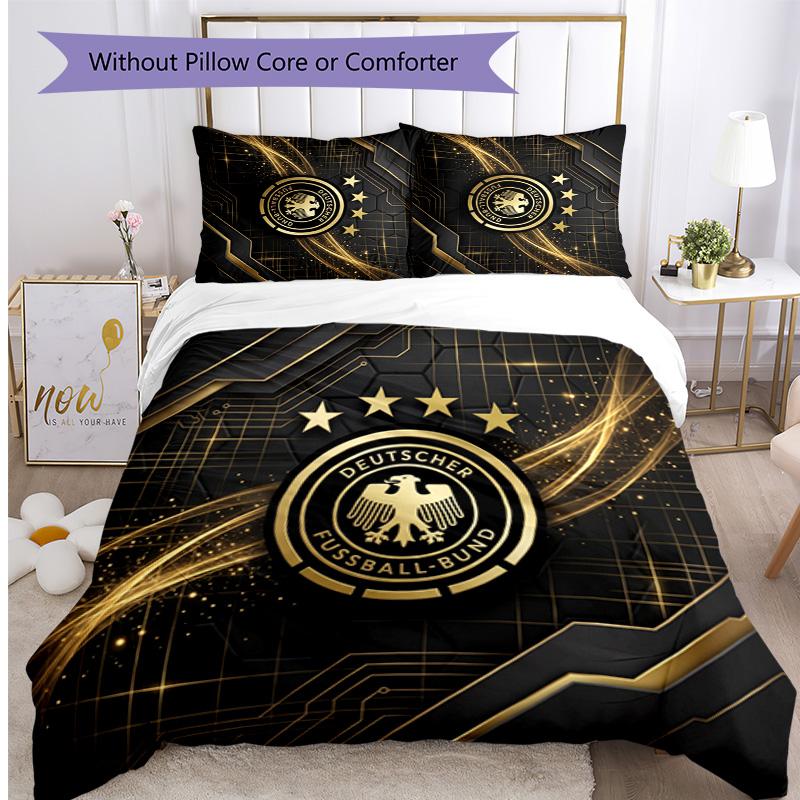 Germany Football Printed Bedding 3 Piece Set Cozy Breathable Bed Cover Set as Housewarming Holiday Gift
