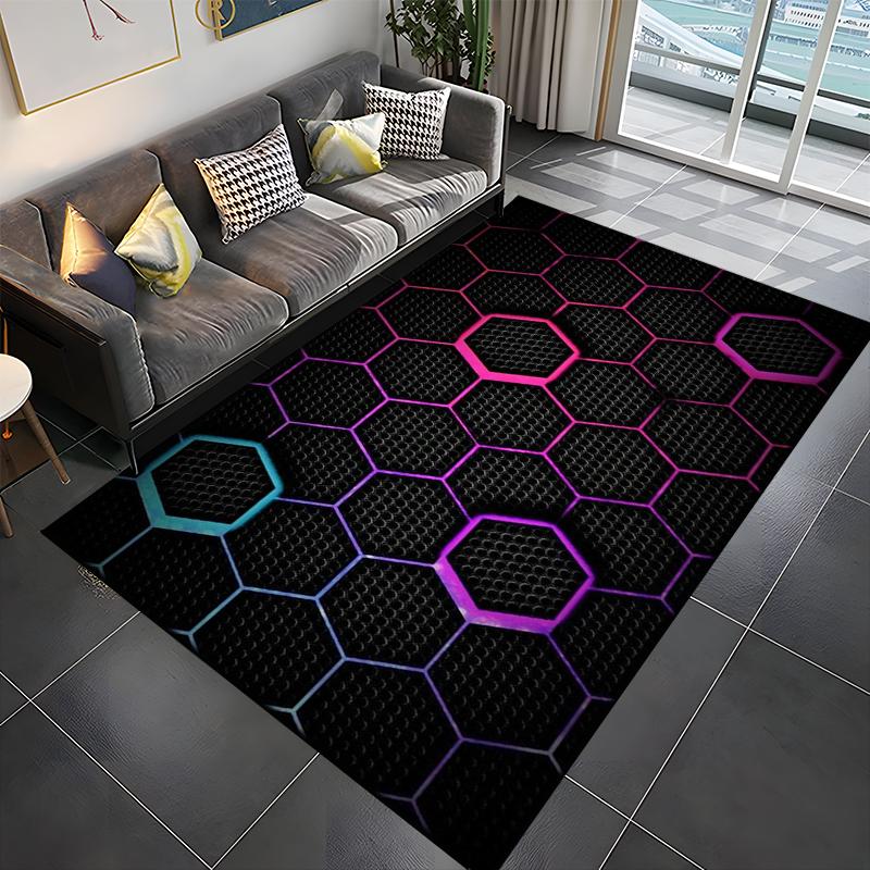 3D Abstract Mirror Geometric Illusion Large Area Rug Carpet for Home for Living Room Bedroom Sofa Decor Floor Kids Play Mat Gift