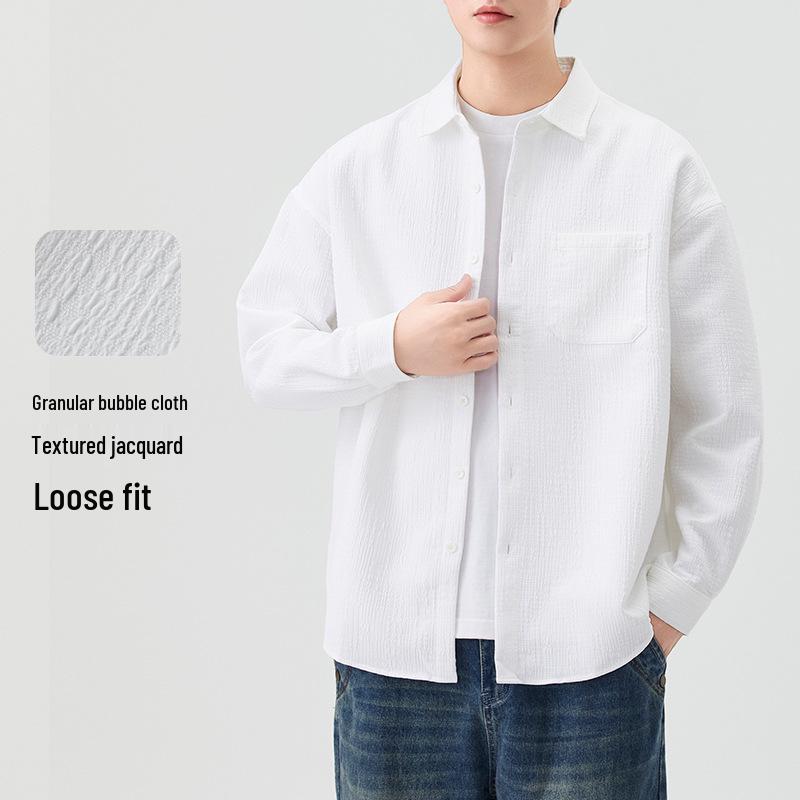 Men's High-End Casual French Texture Long-Sleeve Shirt by Dongyu