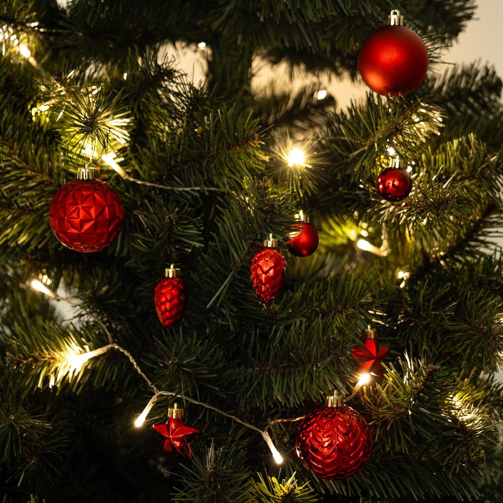 Christmas Tree Baubles Shatterproof Christmas Tree Bauble Ornaments Red Set 60x