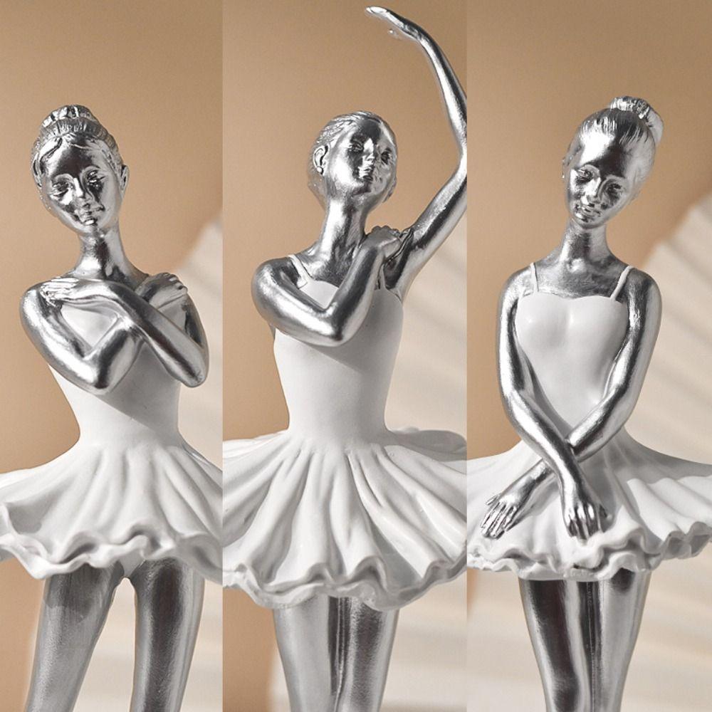 Painted Ballet Girl Ornaments Handmade Abstract Art Sculpture Ballet Dancer Figurines  Living Room