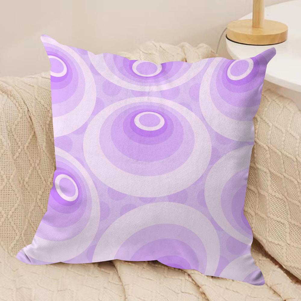 Purple Geometric Art Cushion Cover Soft Plush Fabric DoubleSided Printed Cushion Covers for All Seasons Modern Home Decor