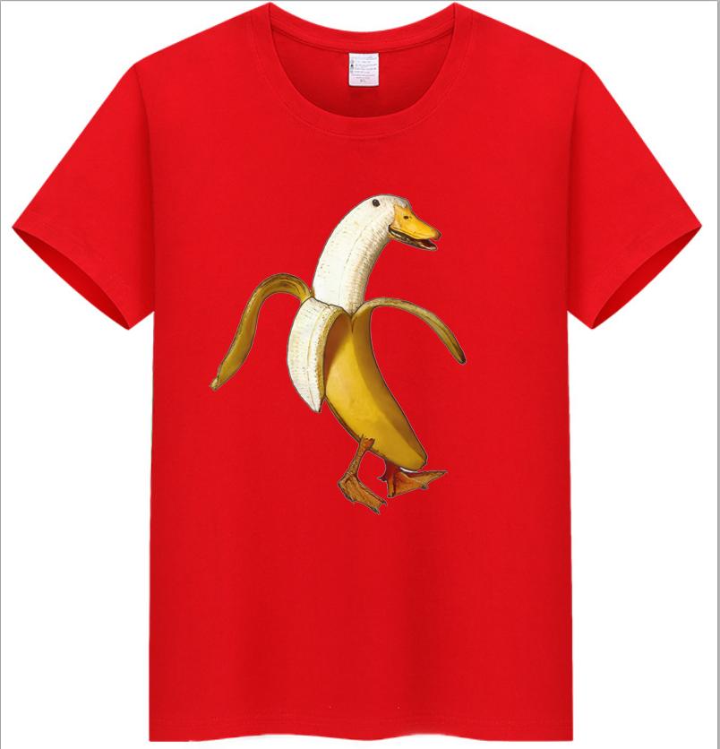 COTTON 100% Hot European and American Funny Banana Undress Short-sleeved Women's T-shirt Tops  Oversized T Shirt