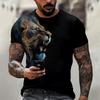 3D printed men's T-shirt summer short sleeved round neck clothing