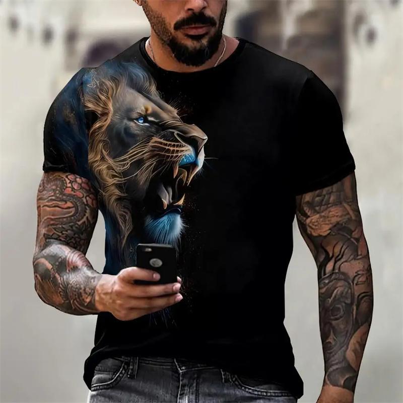 

3D printed men s T-shirt summer short sleeved round neck clothing 6XL