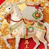 Faux Pearl Painting Kit Horse Pattern DIY 3D Beaded Art Craft with Glossy Faux
