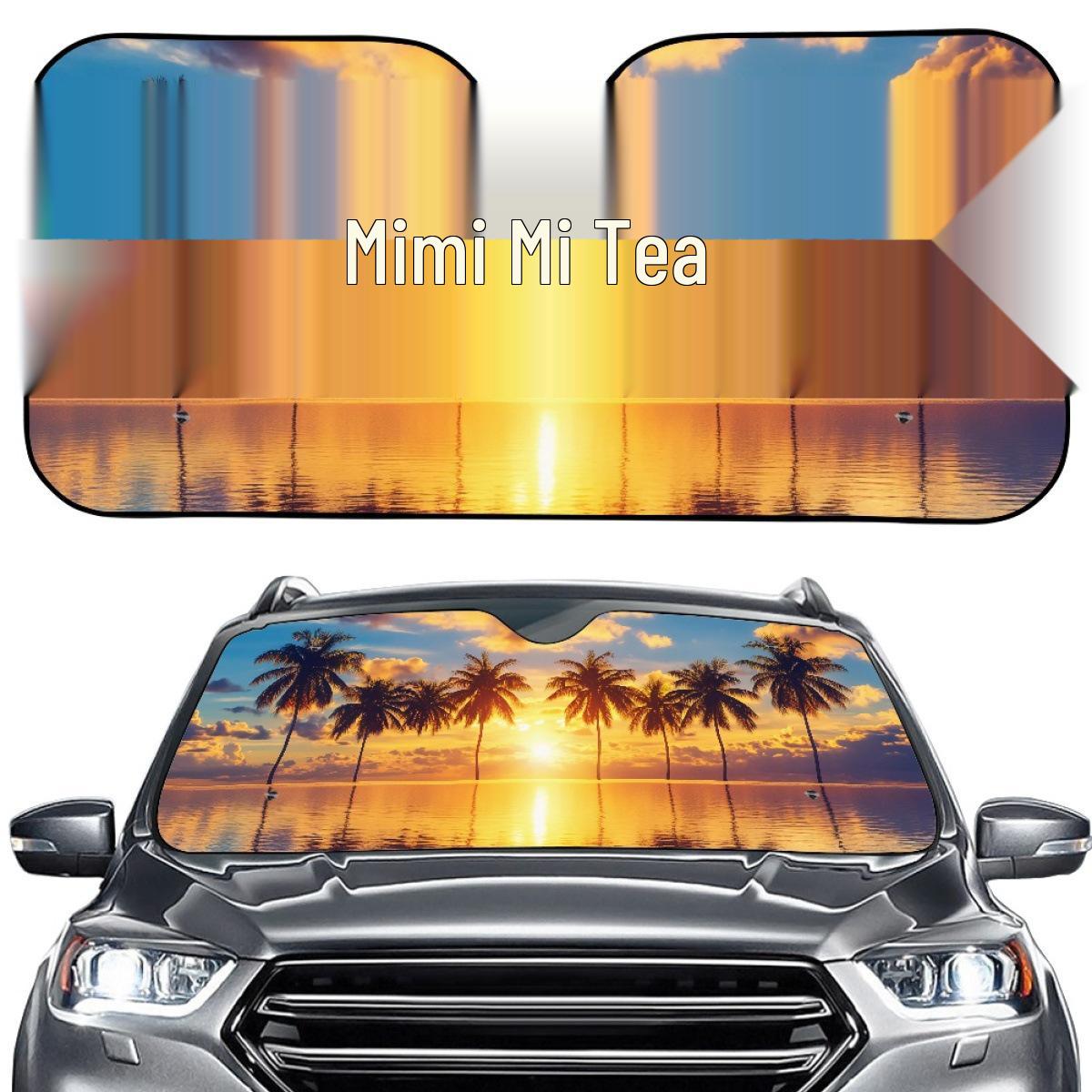 

Foldable Summer Beach Coconut Aluminum Foil Windshield Sun Visor One Size