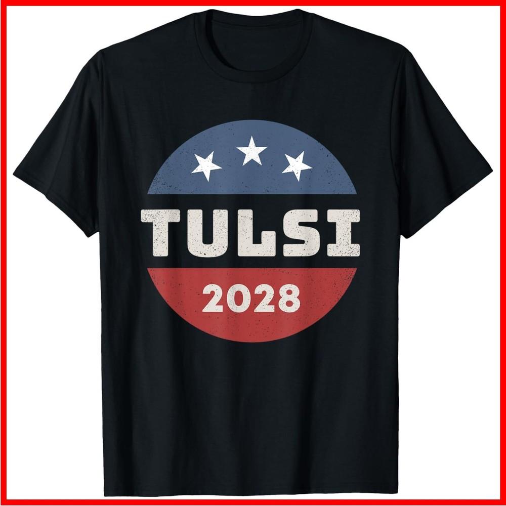 Tulsi Gabbard 2028 For President Campaign Black Cotton T-Shirt Unisex T-Shirt L