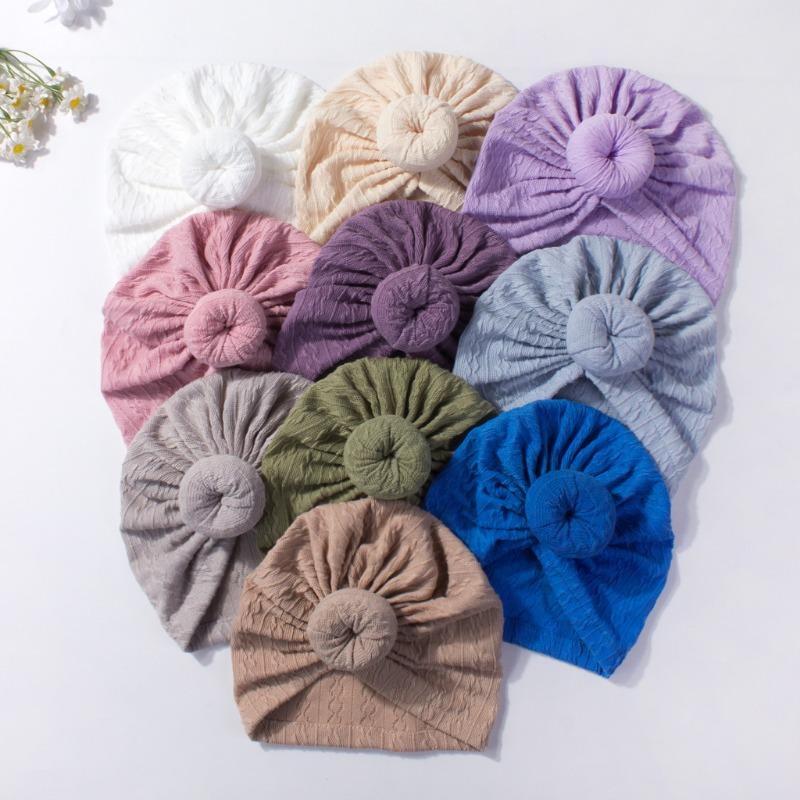 New Baby Boneless Hat, Children's Jacquard Cute Hat, Donut Fontanelle Protector, Baby Tip