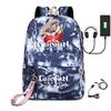 Harajuku Jugendliche Schultaschen Unisex Genshin Impact Reisetaschen USB-aufladbar Oxford Wasserdicht Notizbuch Schulterrucksäcke