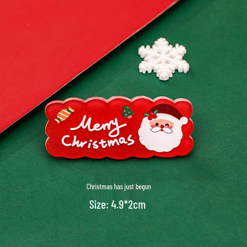 

Kids Cute Santa Claus Cartoon Acrylic Hair Clips - Christmas Candy Bangs Clips Gift