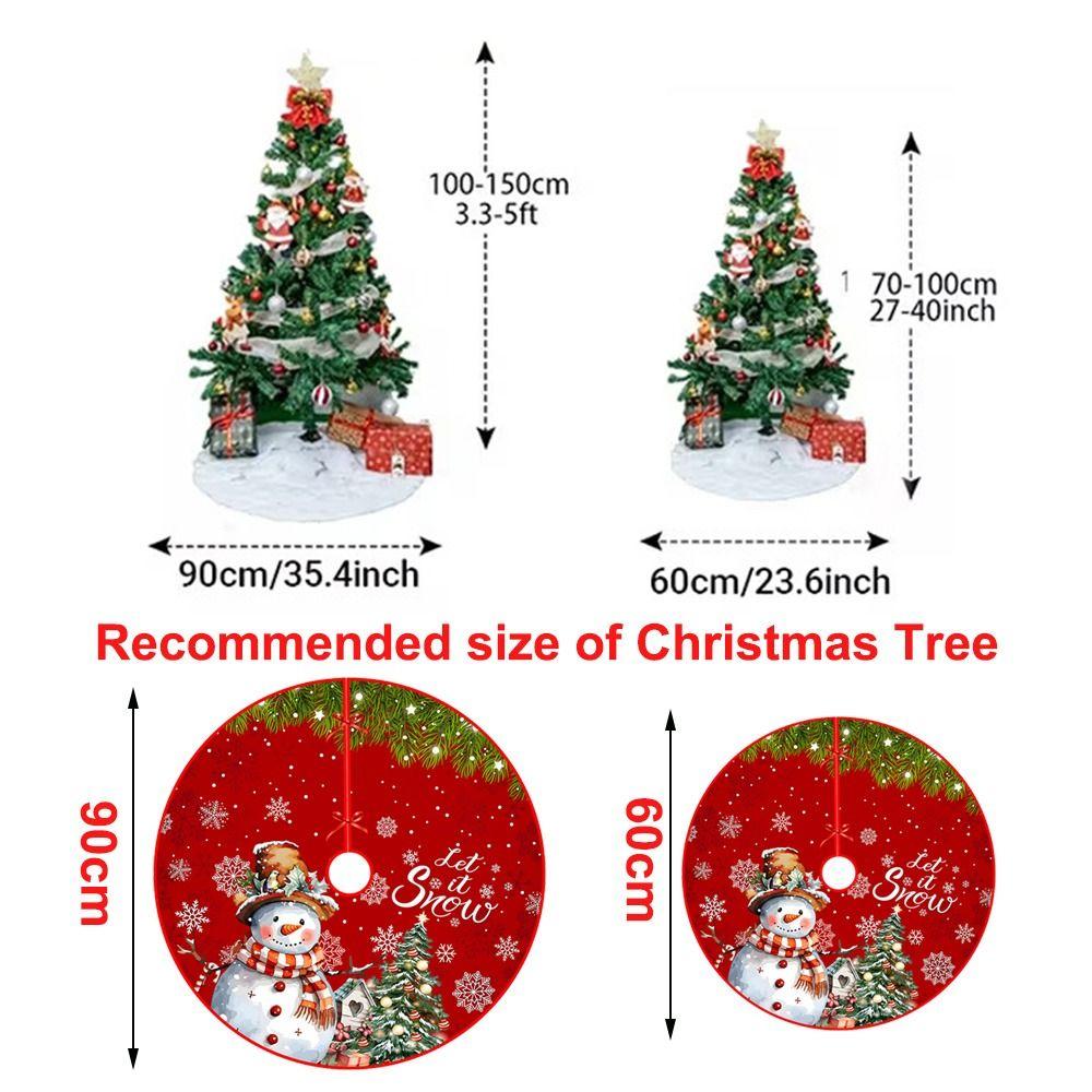 Fabric Christmas Tree Base Cover Round Shape Round Tree Skirt Holiday Home Decor