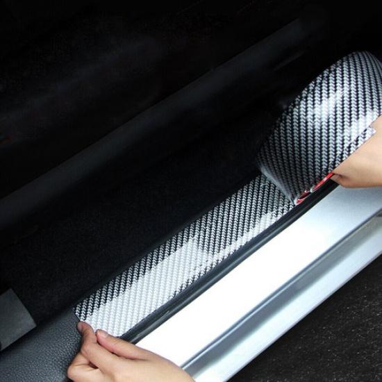 Car Accessories Carbon Fiber Door Plate Sill Scuff Cover Anti Scratch Sticker