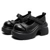 Fashion GKTINOO Retro Thick Soled Pumps Genuine Leather Wedges Shoes 2025 New Round Toe Versatile Women's Platform Shoes