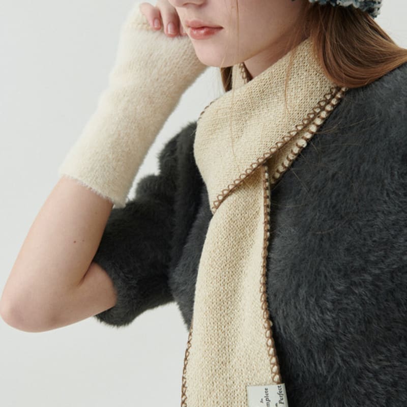 ALLINCOMPLETE Z Stitch Knit Mini Muffler (6 Colors)