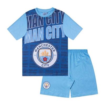 Conjunto de Pijama Curto Sublimado Manchester City FC Meninos Haaland 9