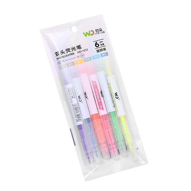 Dual-Tip Highlighter Set for Planners - Student Colored Outline Marker Pens