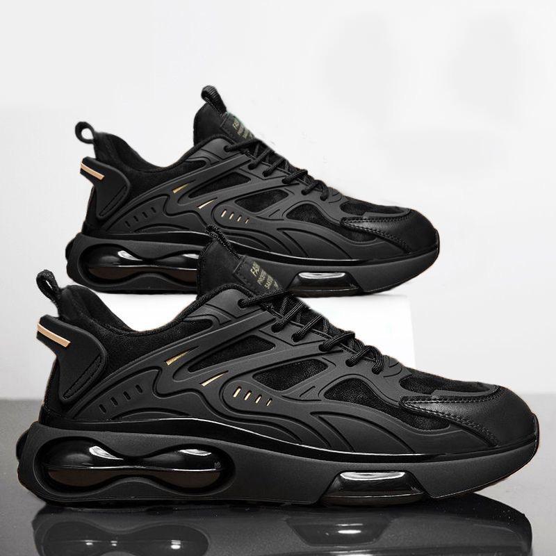 Autumn Men'S Shoes New Permeable Shoes Men'S Fashion All Match Thick Sole Non-Slip Sports Shoes Casual Daddy Shoes