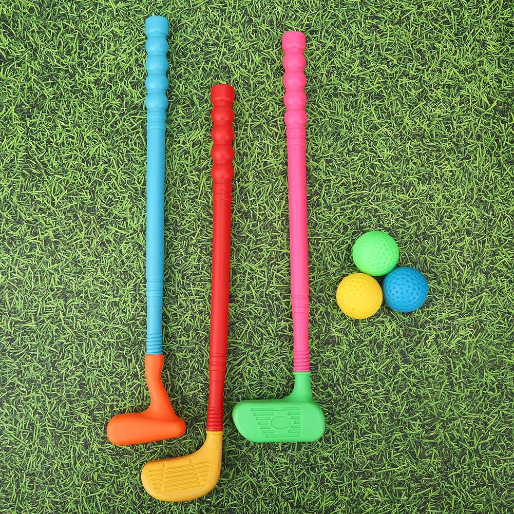 Kids Golf Putter Mini Golf Set Kids Club Toy Golf Putter Training Aids Accessories 3 Pieces Durable Growth Promotion Game Indoor Outdoor Activities