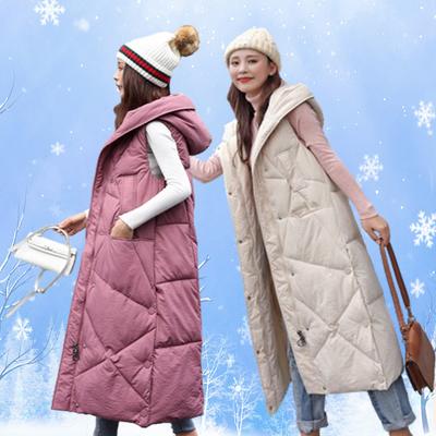 Chalecos largos con capucha para mujer parkas chaqueta de moda de invierno para mujer casual gruesa de algodón plumífero abrigo de invierno para mujer chaleco cálido