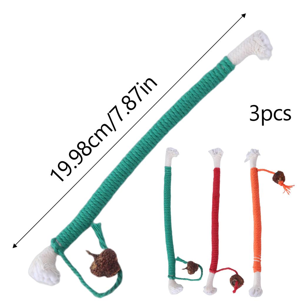 1pc/3PCS Colorful Cats Cotton Rope Toy Chew Resist Toy Funny Interactively Chew Toy for Small Cats Teeth Grinding Tool