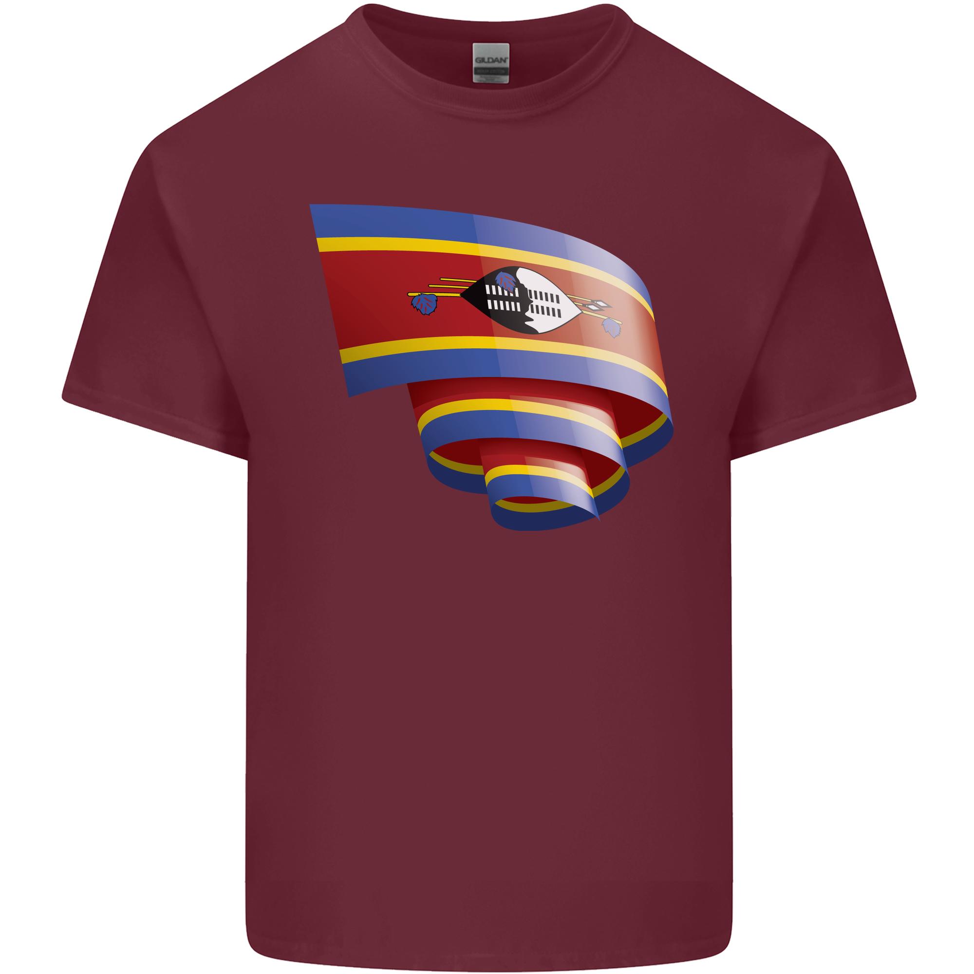 Curled Swaziland Flag Swazi Day Football Unisexs Light Cotton TShirt S
