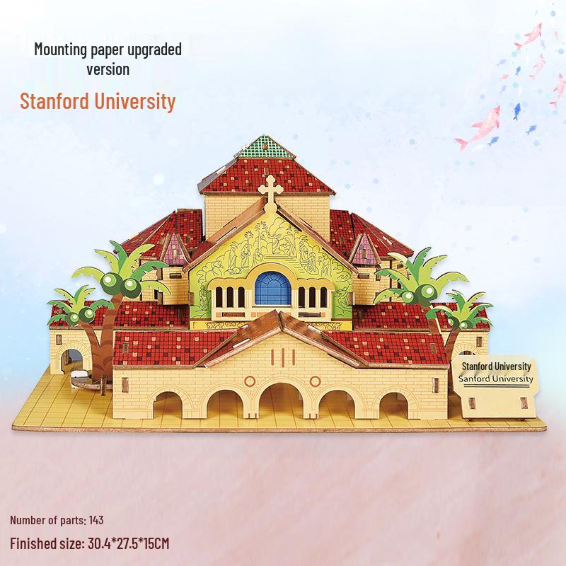 Challenging 3D Wooden Model Puzzle - Ancient Building Design for Adults