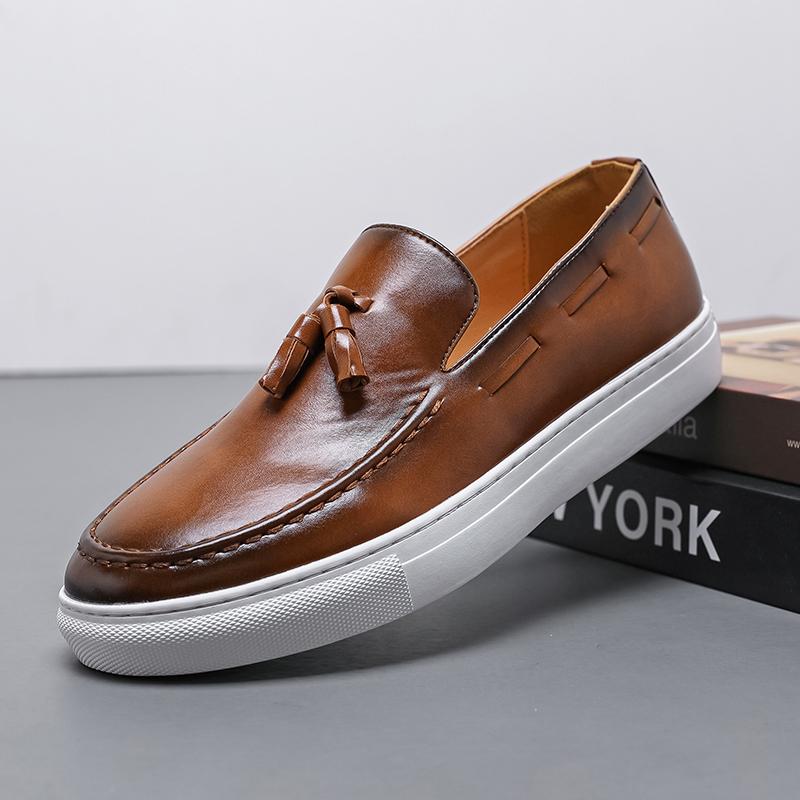 Móda Británie Retro Móda Nové Pánské Černé Hnědé Střapce Styl Baleríny Kožené Boty Casual Mokasíny Formální Společenská Obuv Zapatos Hombre