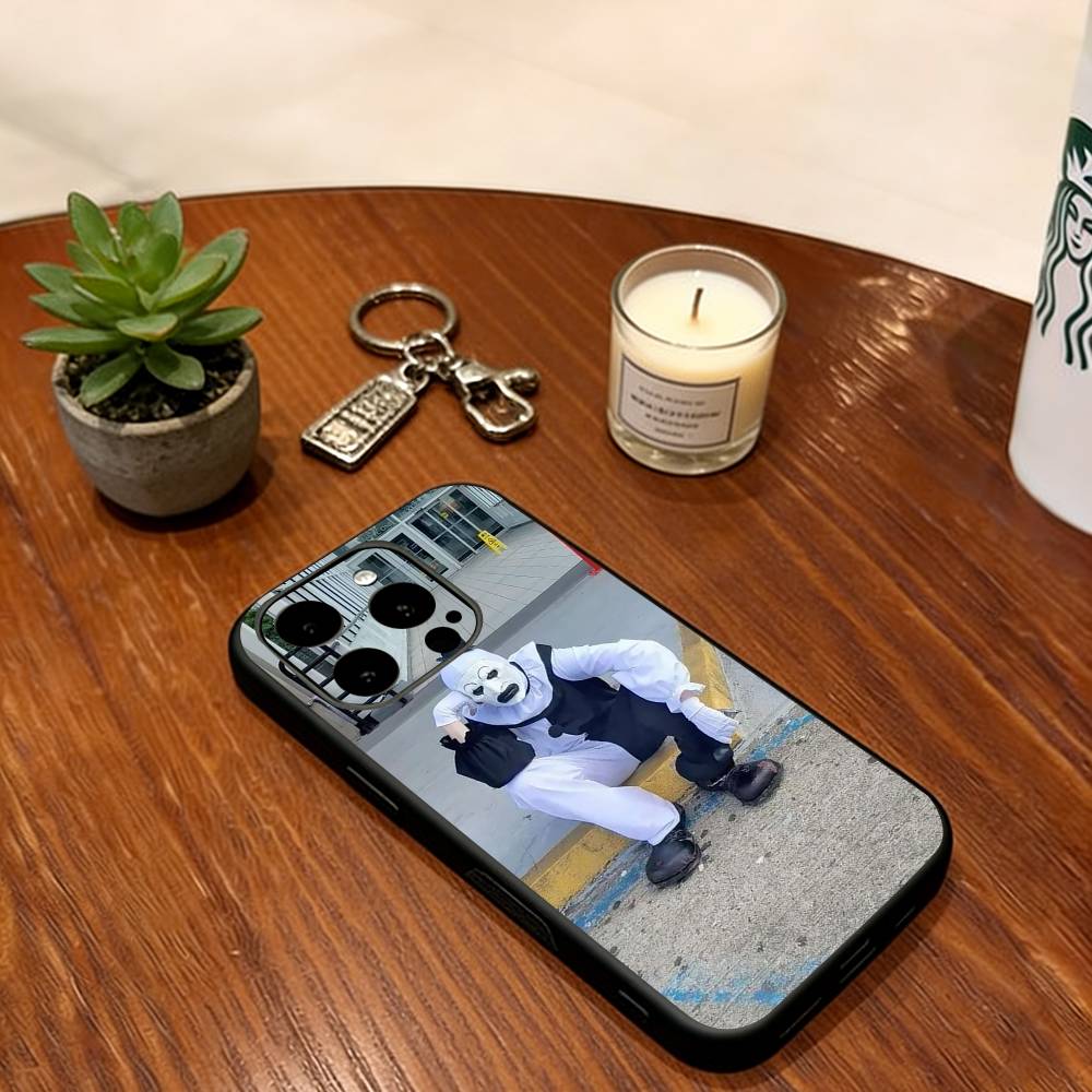 Horror Art the Clown Funny  Phone Case For iPhone 17,16,15,14,13,12,11 Plus,Pro Max,XS,Soft Silicone Black Cover