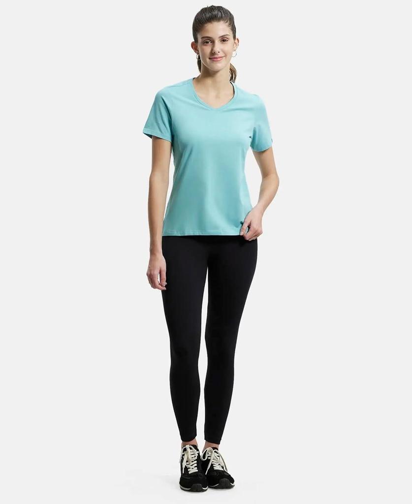Women's Super Combed Cotton Elastane Stretch High Rise Leggings with Ultrasoft Waistband