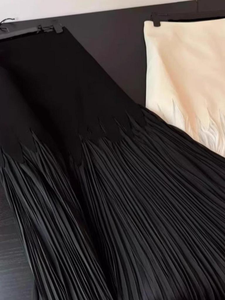 High-Waist Petal Pleated Lace Skirt - Elegant Summer Long Skirt for Women