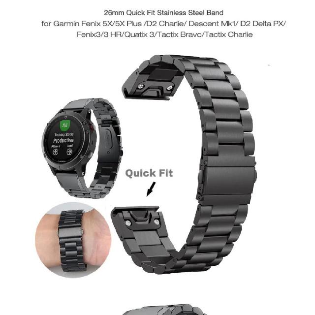 Metal 20 22 26mm Smart Watch Strap For Garmin Fenix 7S 7 7X 6S 6 6X Pro 5S 5 5XPlus 3HR Epix Mk1 935 Band Quick Release Bracelet